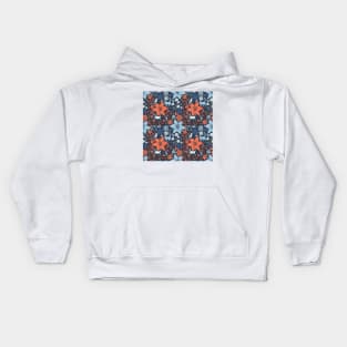 Cats and Flowers Orange Kids Hoodie